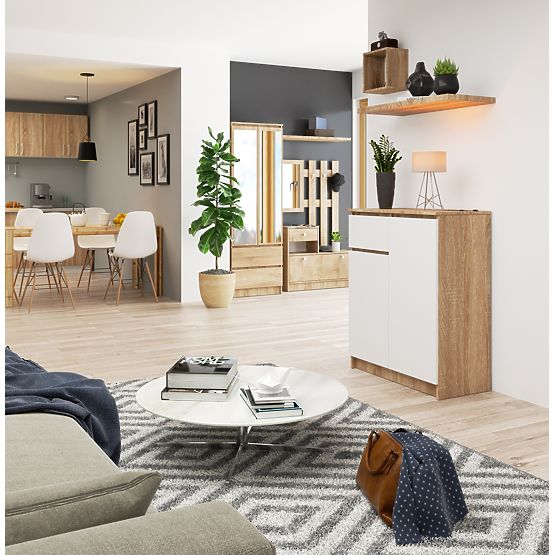 KOMODA K80 2D 1SZ CLP PK DĄB SONOMA / BIAŁA