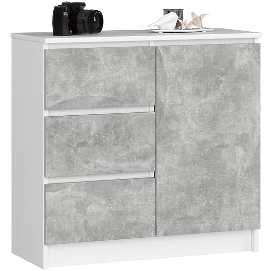 KOMODA K80 JERRY 1D 3SZ PK BIAŁA / BETON