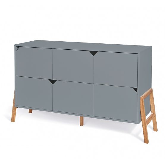 Komoda Lotti Grey - 6 szuflad