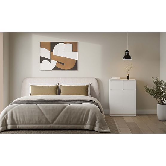 Komoda Malwa 2DD2S Szafka 2 Drzwi 2 Szuflady Do Salonu BIAŁA