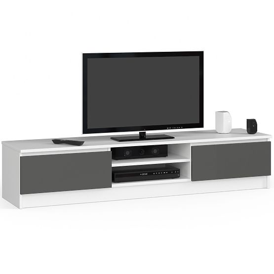 KOMODA RTV K160 CLP BIAŁA / SZARA