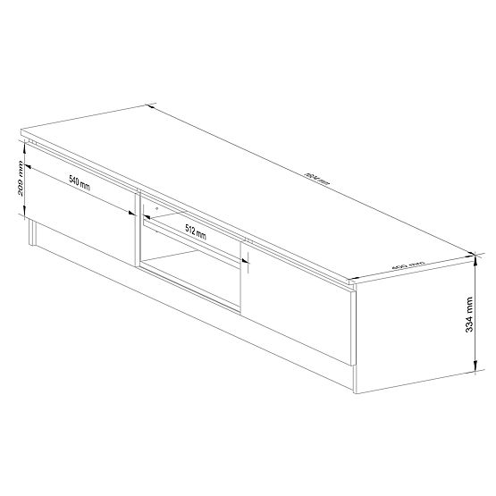 KOMODA RTV K160 CLP BIAŁA / SZARA