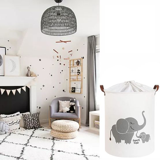 Kosz na zabawki - słoniki