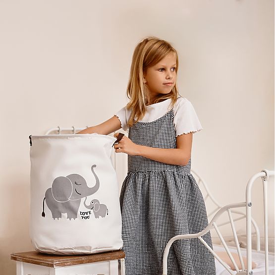 Kosz na zabawki - słoniki