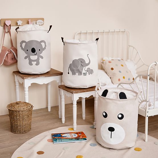 Kosz na zabawki - słoniki