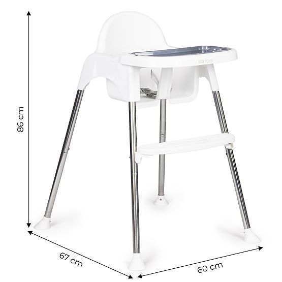 Krzesełko do karmienia 2w1 z tacką i pasami ECOTOYS