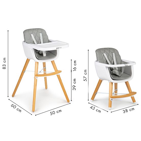 Krzesło do jadalni Olivia 2w1 - szare