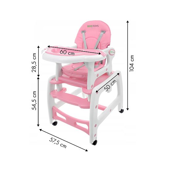 Krzesło do jadalni Pinky 3w1