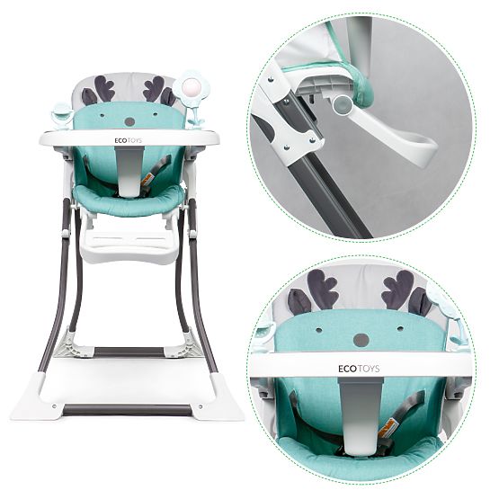 Krzesło do jadalni Renifer - biało-turkusowe