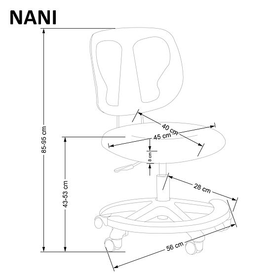 Krzesło dziecięce NANI - szare