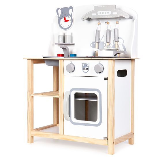 Kuchnia drewniana Sofia z efektami - szaro-biała