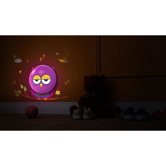 Lampa nocna z naklejką Sowa