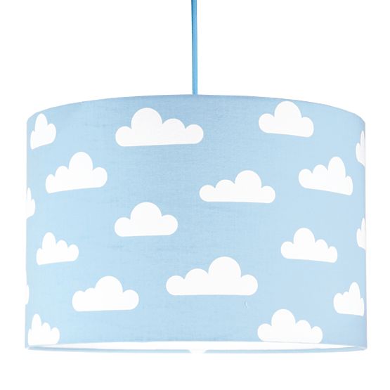 Lampa wisząca z tkaniny Chmurki - niebieska
