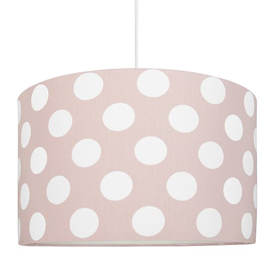 Lampa wisząca z tkaniny Groszki - różowa