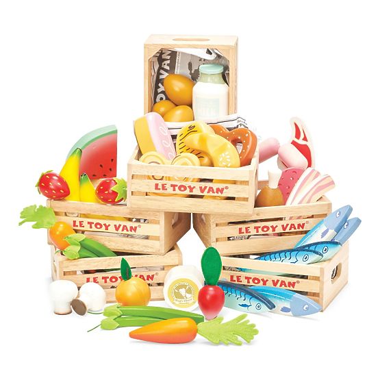 Le Toy Van Crate z produktami mlecznymi
