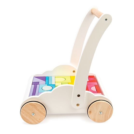 Le Toy Van Petilou Wózek z tęczowymi klockami