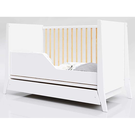 Łóżeczko dziecięce Cosmo Scandi 120x60 biało-naturalne