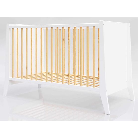 Łóżeczko dziecięce Cosmo Scandi 120x60 biało-naturalne