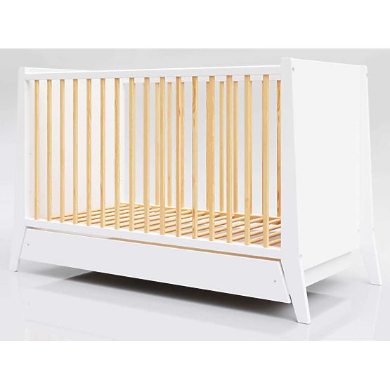 Łóżeczko dziecięce Cosmo Scandi 120x60 biało-naturalne