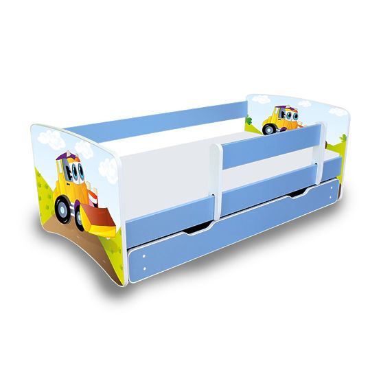Łóżeczko dla dzieci z barierką Nico - koparka