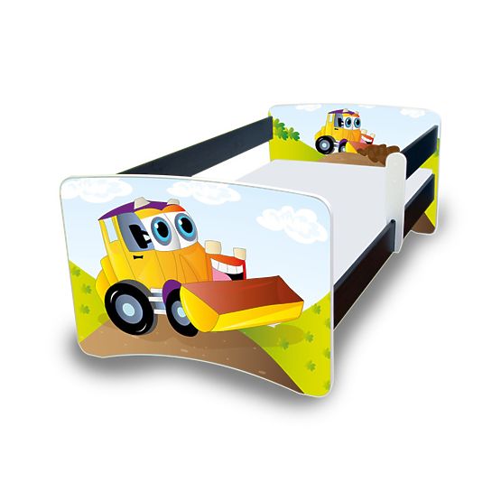 Łóżeczko dla dzieci z barierką Nico - koparka