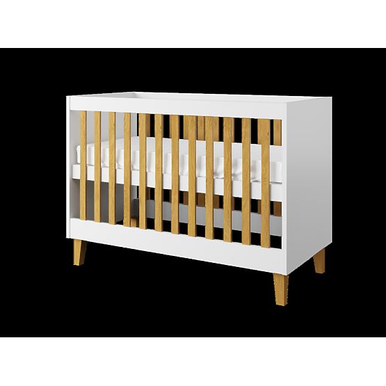 Łóżeczko dziecięce KUBI 120 x 60 cm - białe