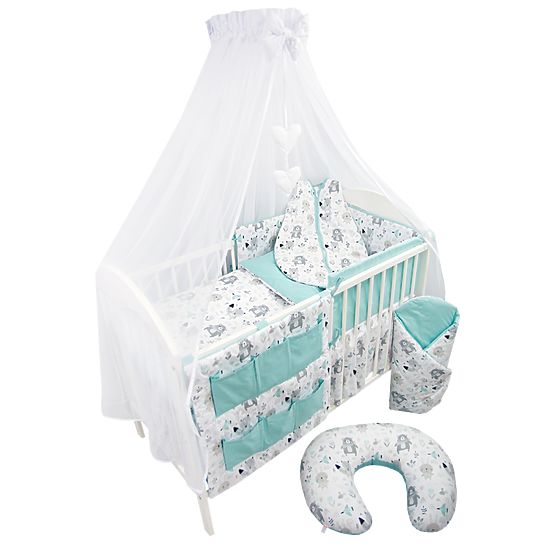 Łóżeczko dziecięce - miętowe