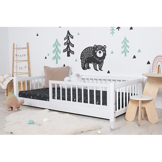 Niskie łóżko dziecięce Montessori Ourbaby - białe