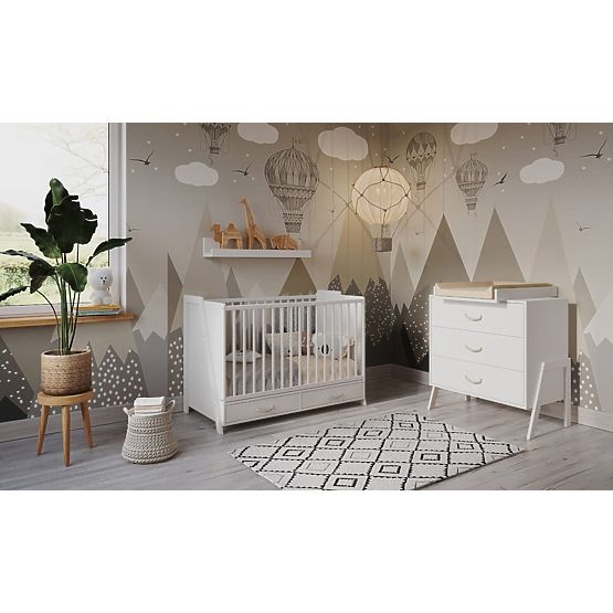 Łóżeczko i biurko 2w1 CONE 120x60 - BIAŁE