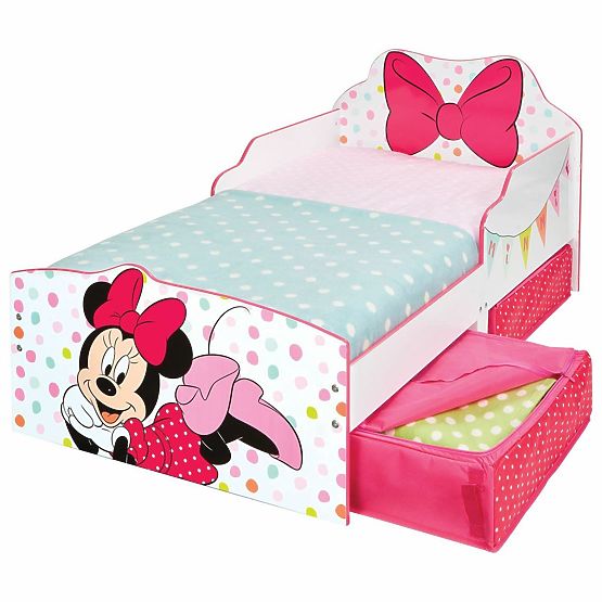 Łóżko dziecięce Minnie Mouse z miejscem do przechowywania