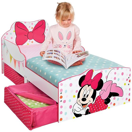 Łóżko dziecięce Minnie Mouse z miejscem do przechowywania