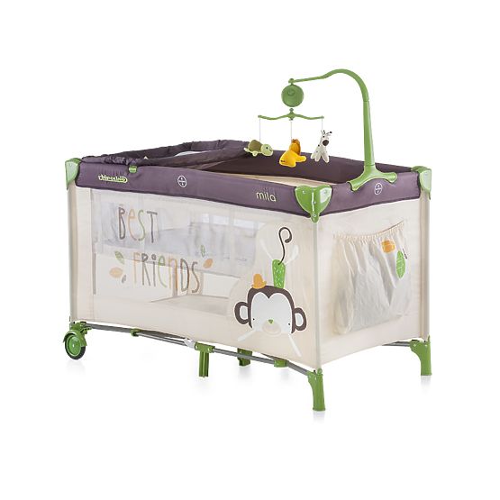 Łóżeczko turystyczne CHIPOLINO Play pen and Crib Mila - brązowe