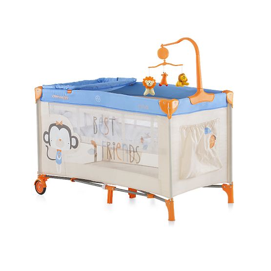Łóżeczko turystyczne CHIPOLINO Play pen and Crib Mila - niebieskie