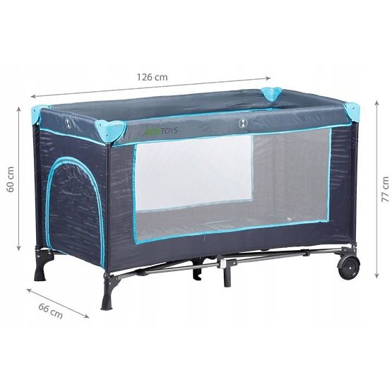 Łóżeczko turystyczne z materacykiem - granatowe