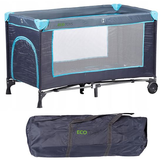 Łóżeczko turystyczne z materacykiem - granatowe