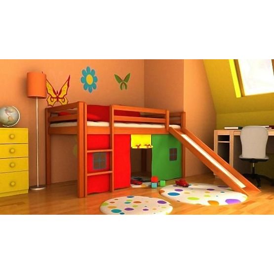 Łóżko dla dzieci Gabi ze zjeżdżalnią