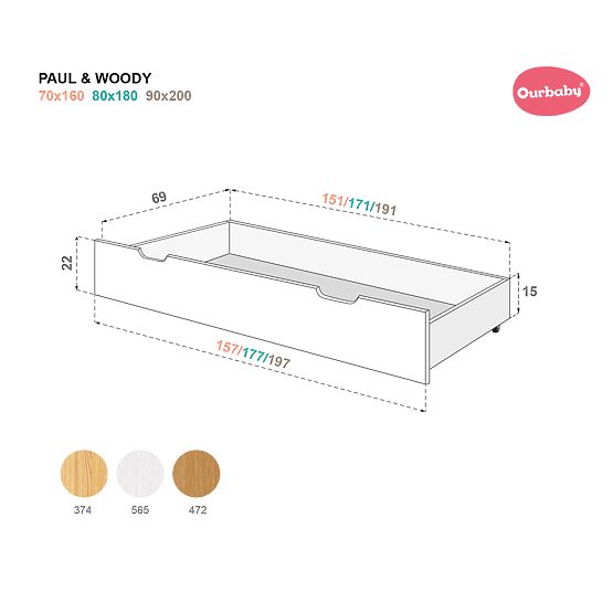 Dziecięce łóżko Paul - naturalne