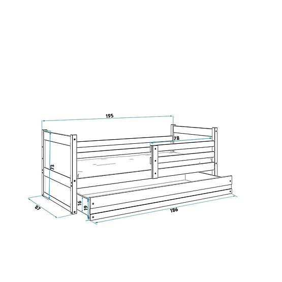 Łóżko dla dziecka Rocky 1 - olcha