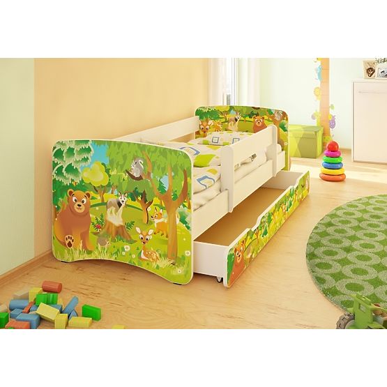 Łóżko dla dziecka z barierką - Las