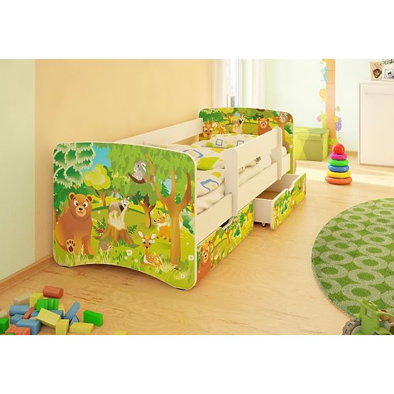 Łóżko dla dziecka z barierką - Las