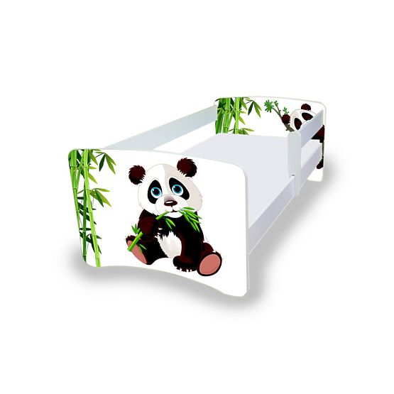 Łóżko dla dziecka z barierką Nico - panda