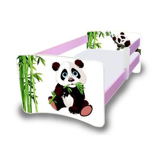 Łóżko dla dziecka z barierką Nico - panda