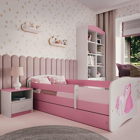 Łóżko dziecięce z barierką Ourbaby - Księżniczka z konikiem