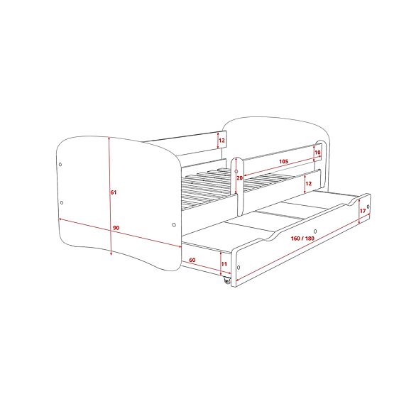 Łóżko dla dziecka z barierką Ourbaby - Tancerka - białe