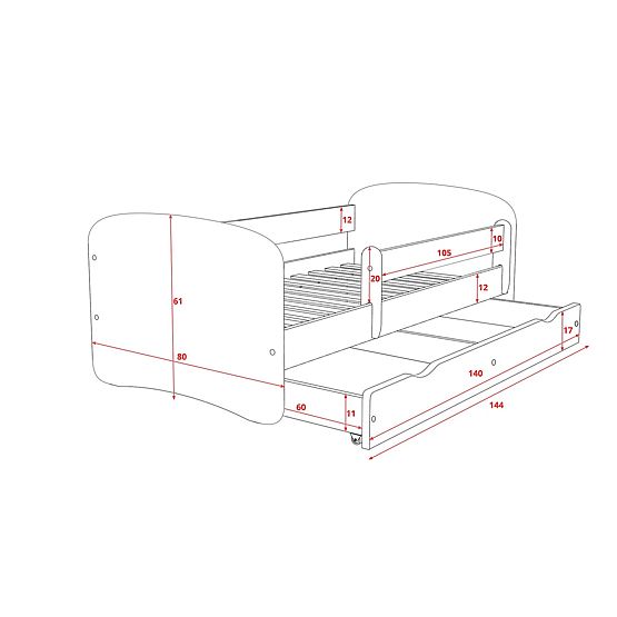 Łóżko dla dziecka z barierką Ourbaby - wenge-białe