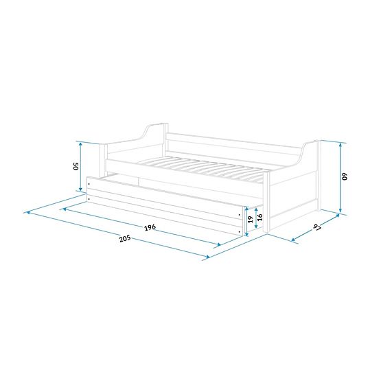 Łóżko dla dziecka z dostawką David – białe
