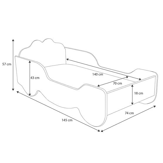 Łóżko dziecięce Karoca 160x80 z materacem