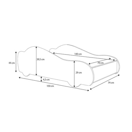 Łóżko dziecięce samochód Batcar czarne 140x70