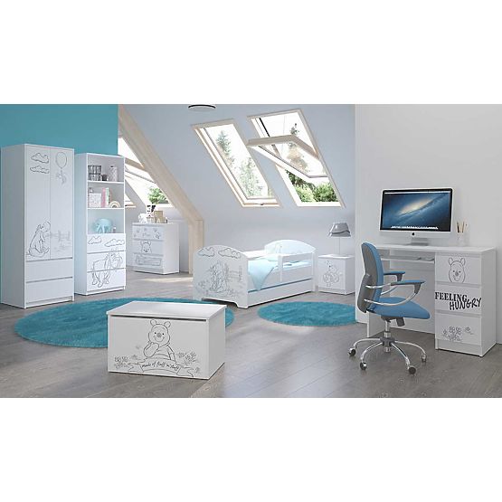 Łóżko dziecięce z barierką - Kubuś Puchatek