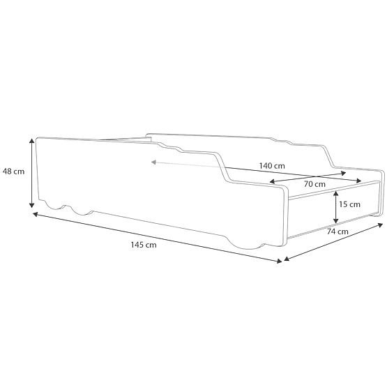 Łóżko Jednoosobowe Sklápěčka 140x70 z Materacem